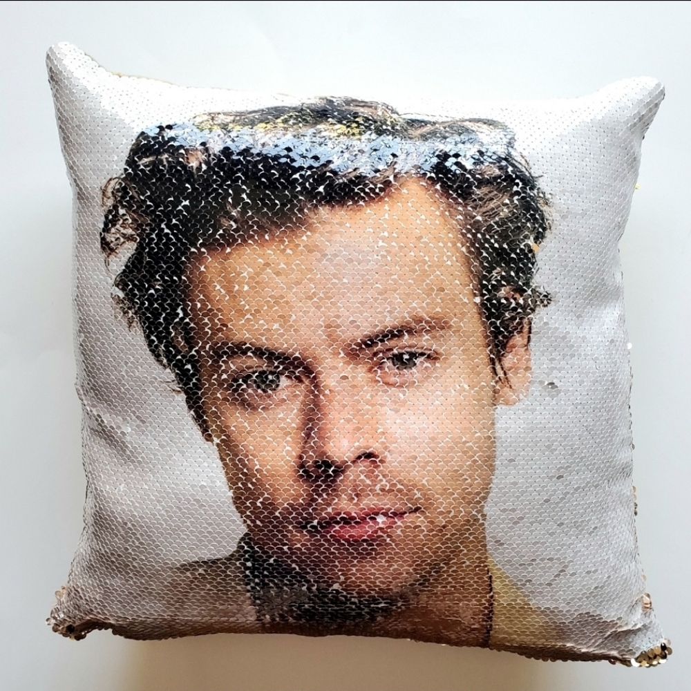 Harry styles sequined pillow